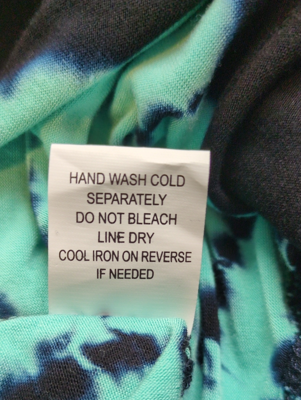 Silver Gate Black & Turquoise Jersey Tie-Dye Maxi Skirt Size L - Picture 8 of 8